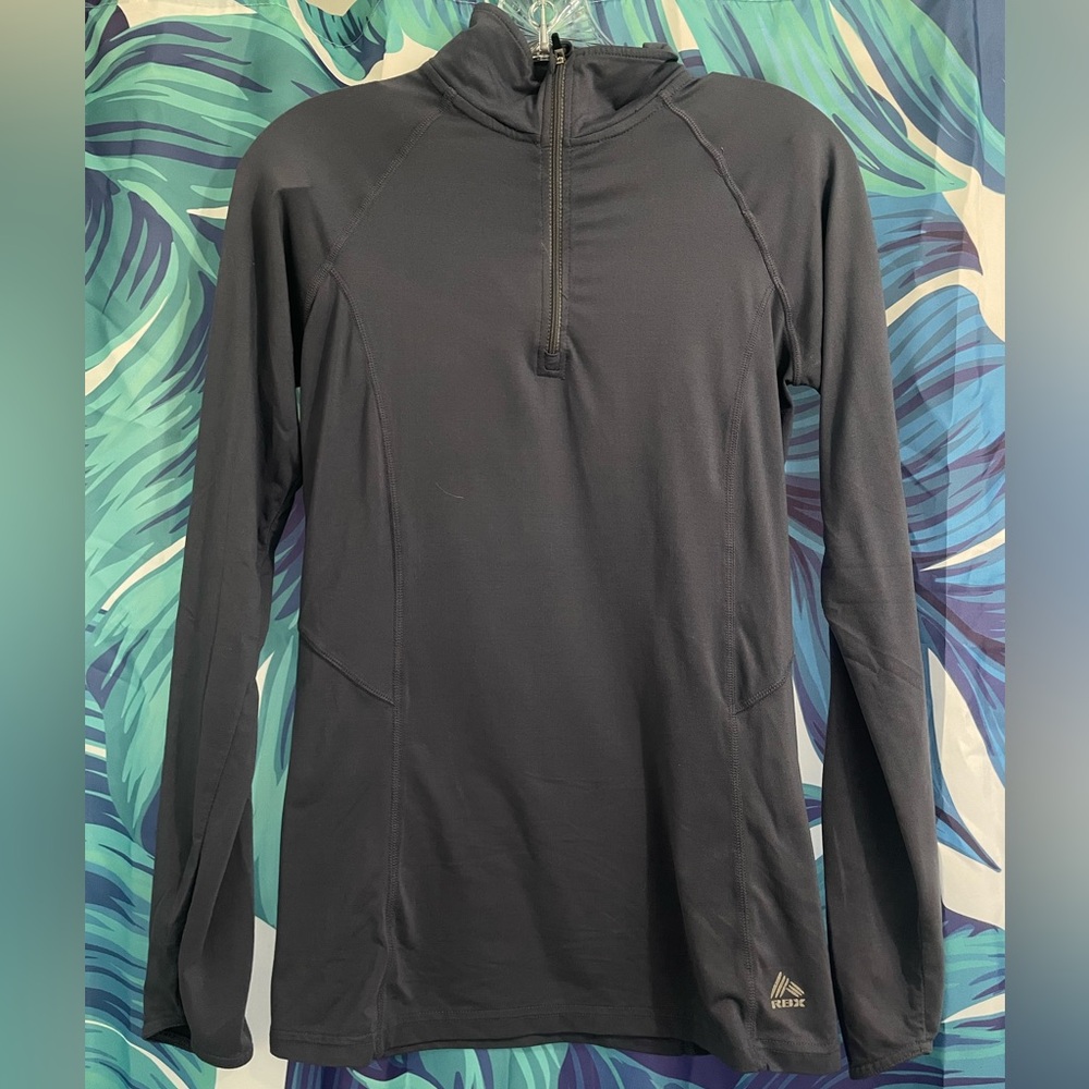 Reebok Charcoal/Blue Quarter-Zip Pullover